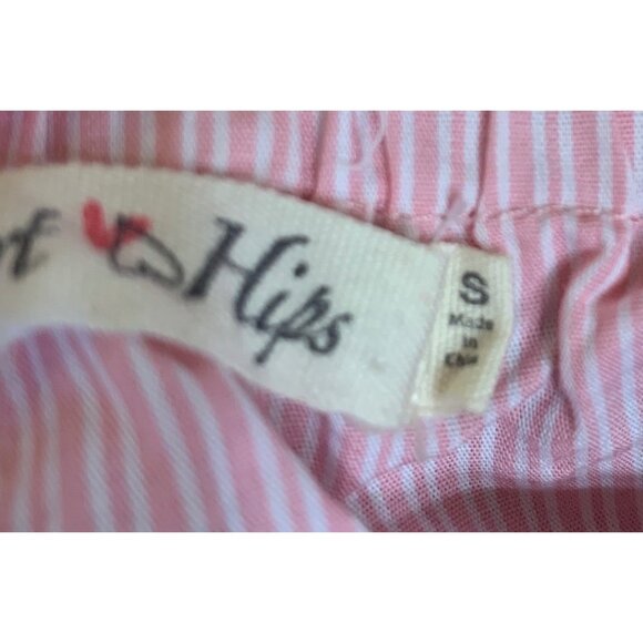 Pink & White Striped Off-Shoulder Blouse By Heart & Hips  S - Picture 5 of 5
